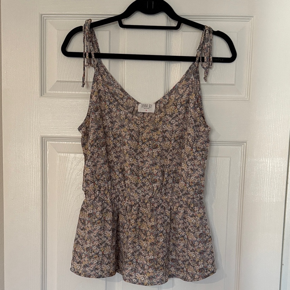 Sienna Sky Floral Tie-Strap Blouse